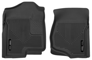 Chevrolet Silverado Floor Liners - Front - Husky Liners - X-act Contour - Black - `07-`12